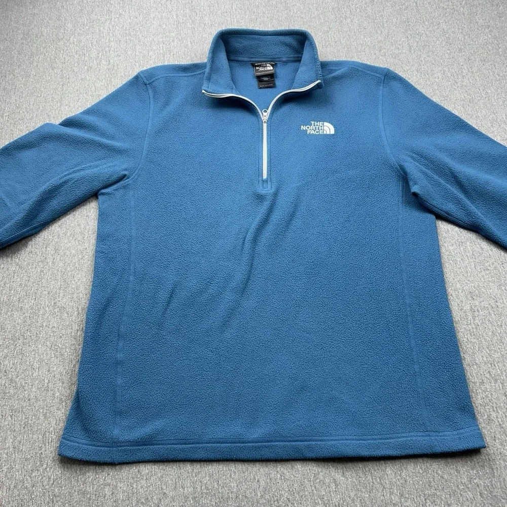 The North Face 1/4 Zip Pullover Men's Medium Fleece‎ Blue Lightweight